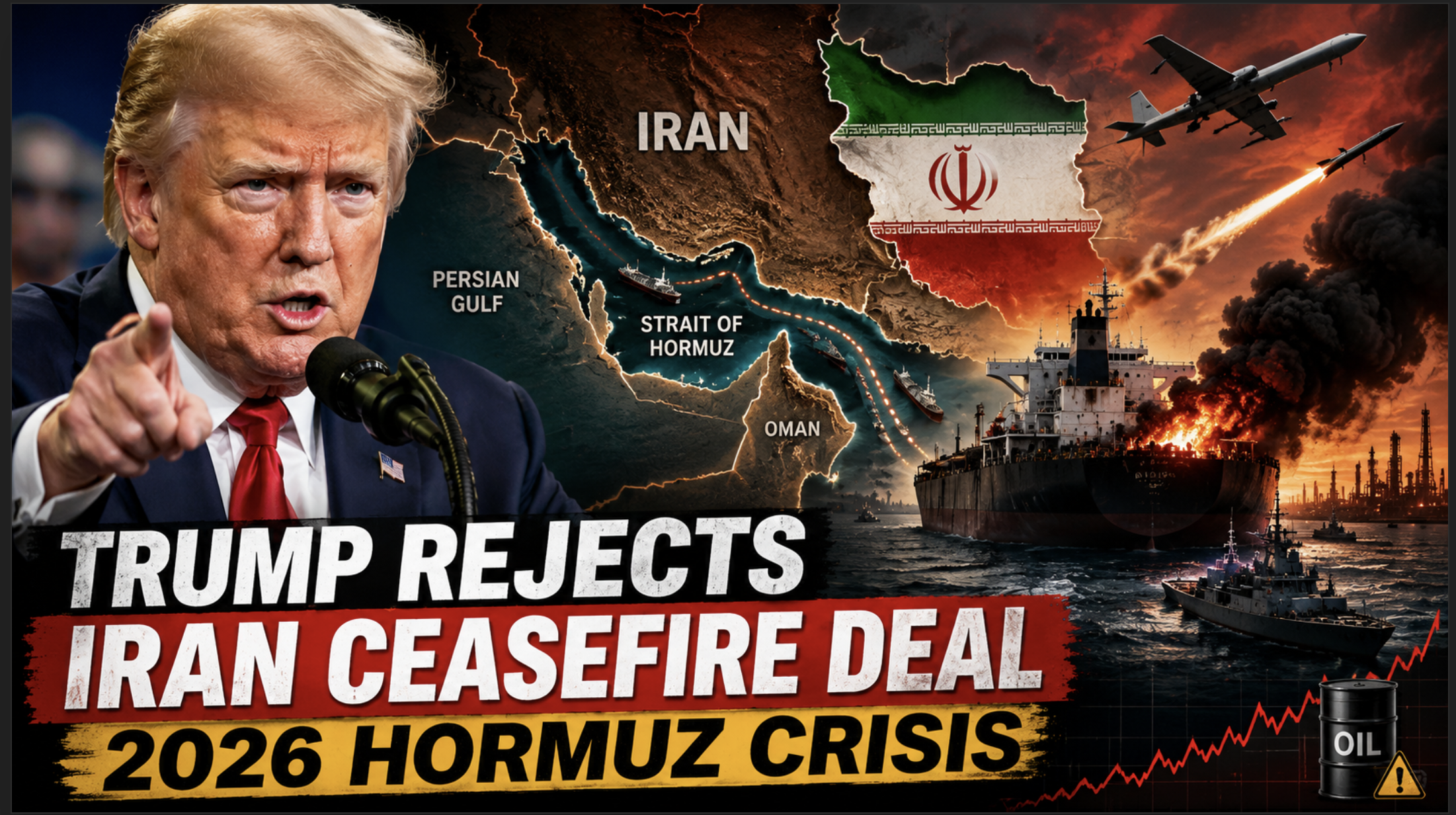 Trump Rejects Iran Ceasefire Deal during 2026 Hormuz oil crisis