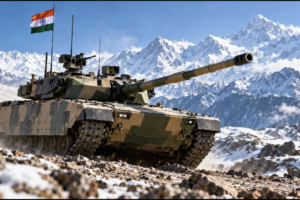 Indian Zorawar light tank in rugged Himalayan terrain, illustrating the balance between armour protection, weight and high-altitude mobility.